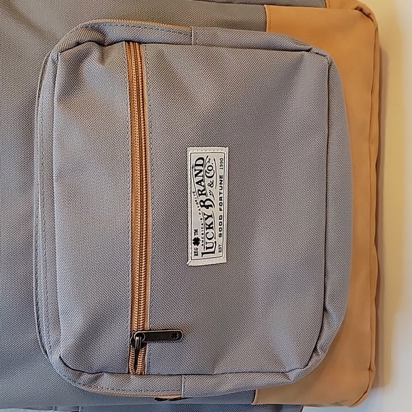 Lucky Brand Backpack, Travel, Lightweight, Comfortable, Gray/ Tan Unisex - Picture 4 of 16